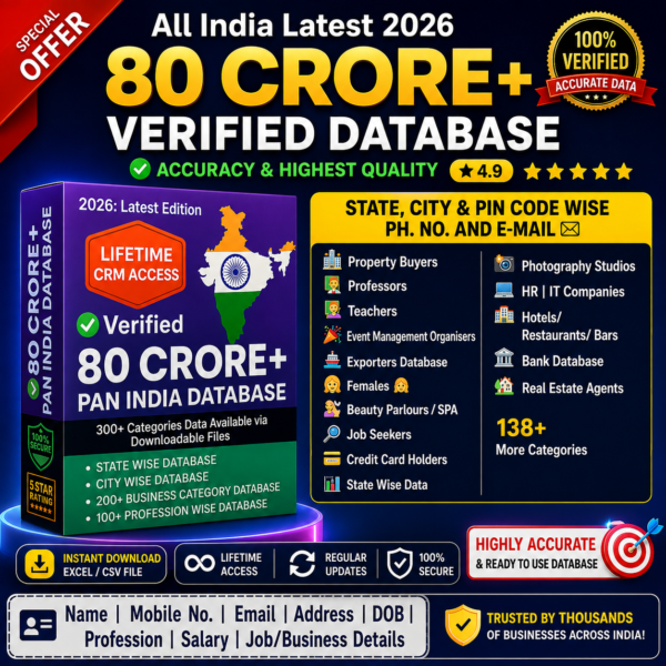 80+ CRORE ALL INDIA DATABASE 2026